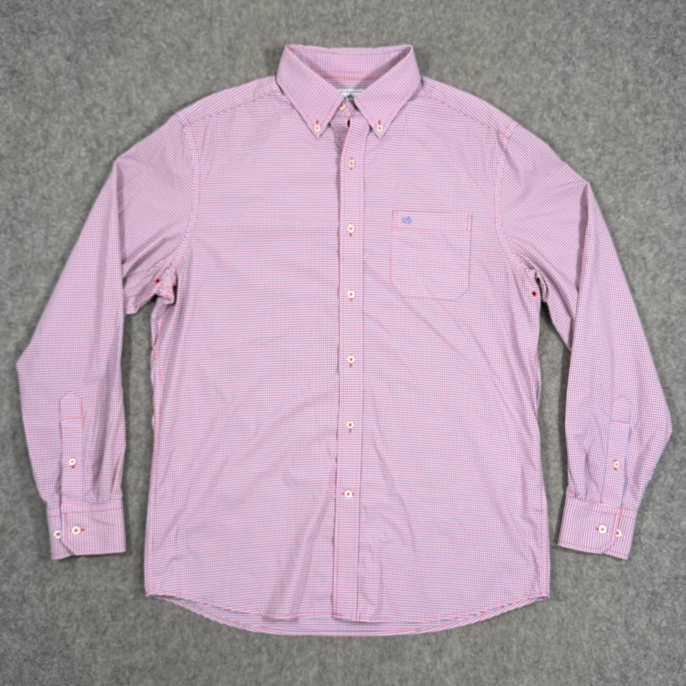 Southern Tide Red Blue Plaid Intercoastal Button Down Shirt Men's Size Medium